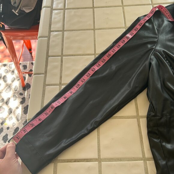 Lane Bryant Faux Leather Shirt Jacket | Black | Size 22 | Edgy Work-to-Weekend S - Picture 6 of 16